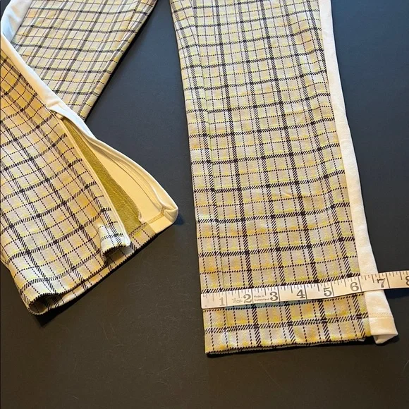 Tory Burch Tory Sport plaid Golf pants, yellow, size 4. NWOT - Picture 8 of 16